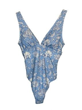 Target x roller rabbit Light Blue Floral One-Piece Swimsuit swim tank NWT plunge